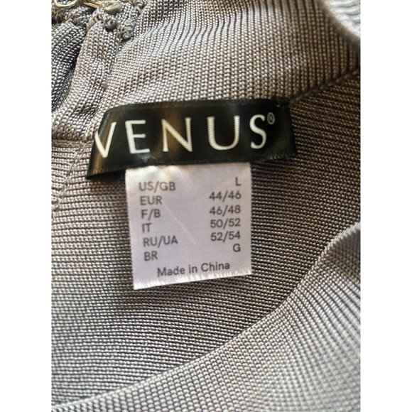 Venus Large Gray Hold You In Bodycon Sleeveless Bandage Dress Cut Out Front 9325 - Picture 6 of 7